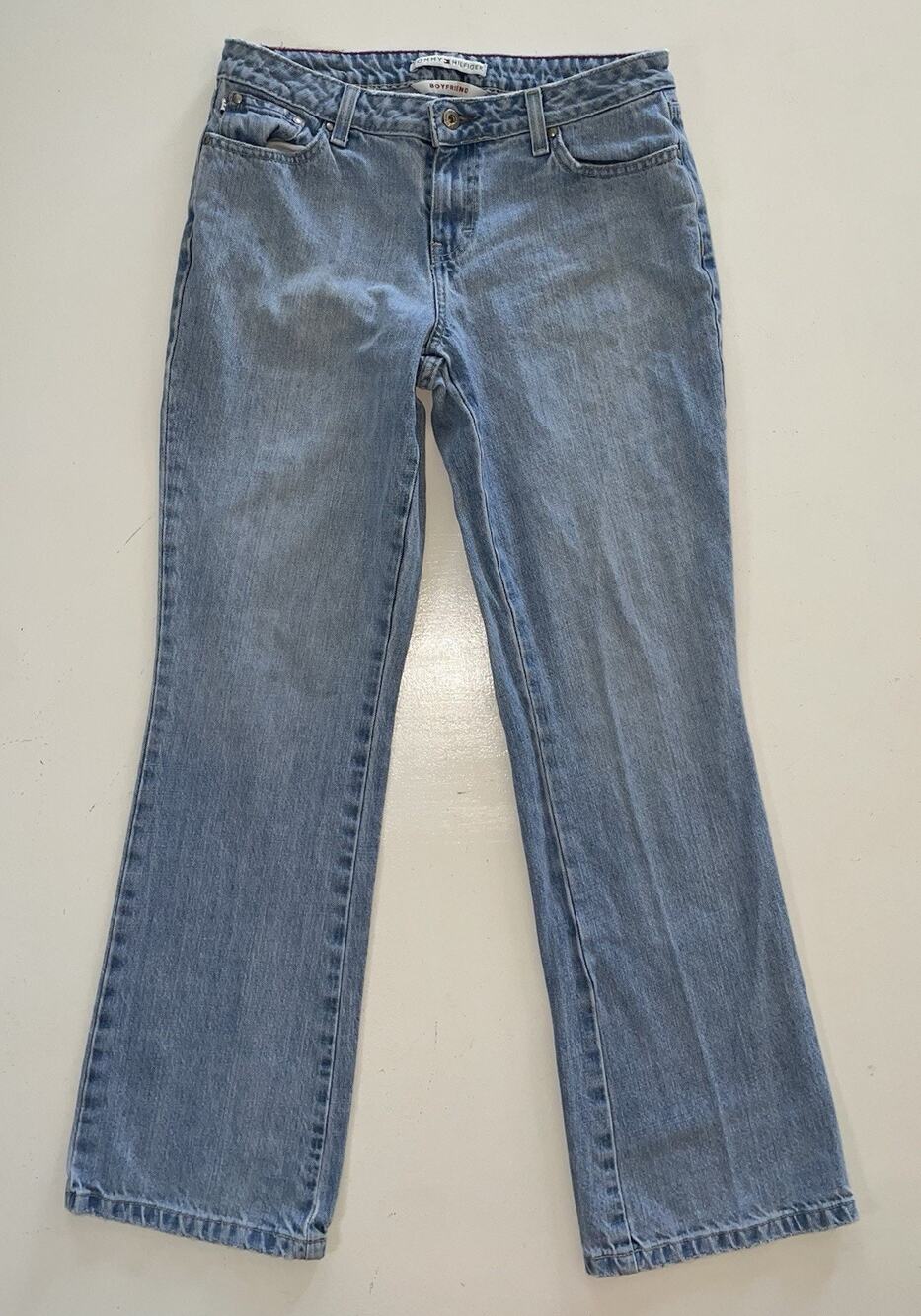 Women's Tommy Hilfiger Boyfriend Blue Jeans Size 4 Might Wash Mid Rise Baggy